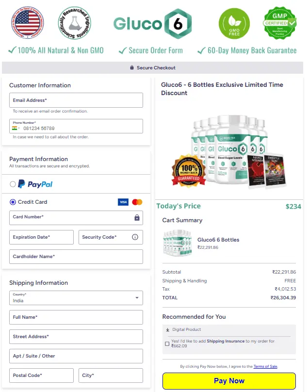 Gluco6™ Order Form